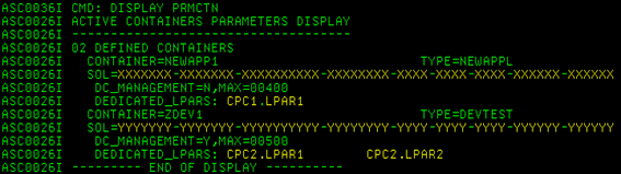 ZAC 4.5 New command DISPLAY CONTAINERS